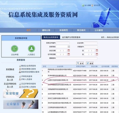 中天信獲信息系統(tǒng)集成及服務(wù)二級資質(zhì)，開啟專業(yè)服務(wù)新篇章